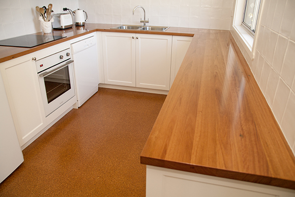 Recycled hardwood benchtop